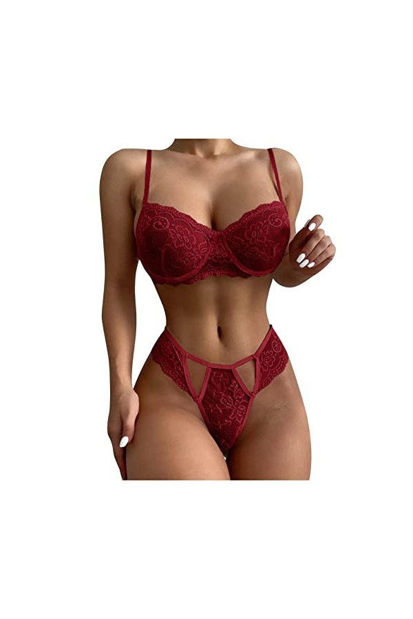 Générique Lingerie Femme Sexy Ensemble de Lingerie Body Lingerie Femme Dentelle Femmes Sexy Lingerie Cuir avec Bretelles Spag