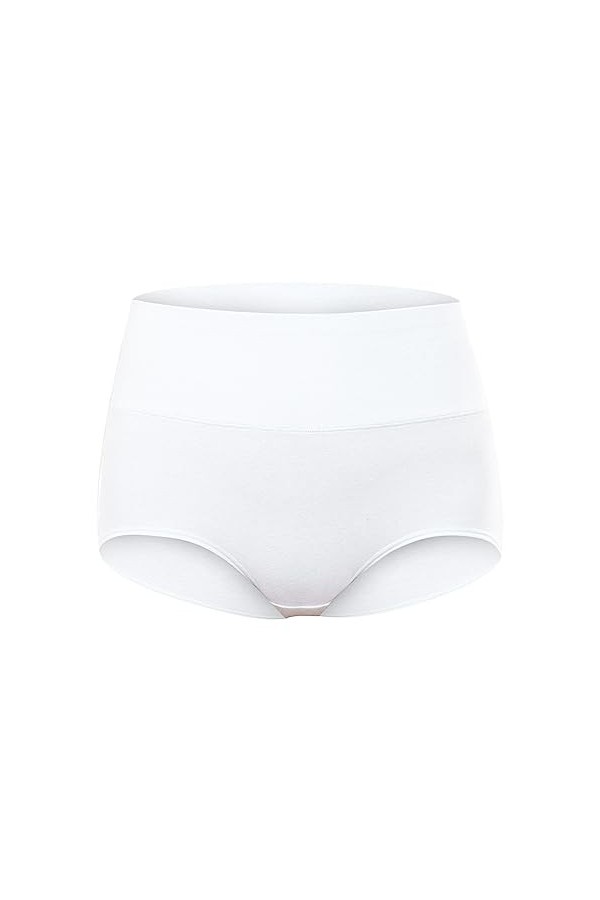 iOoppek Collier sexy en coton taille haute extensible doux entièrement couvrant 4P Lingerie Body, Blanc., XXXL