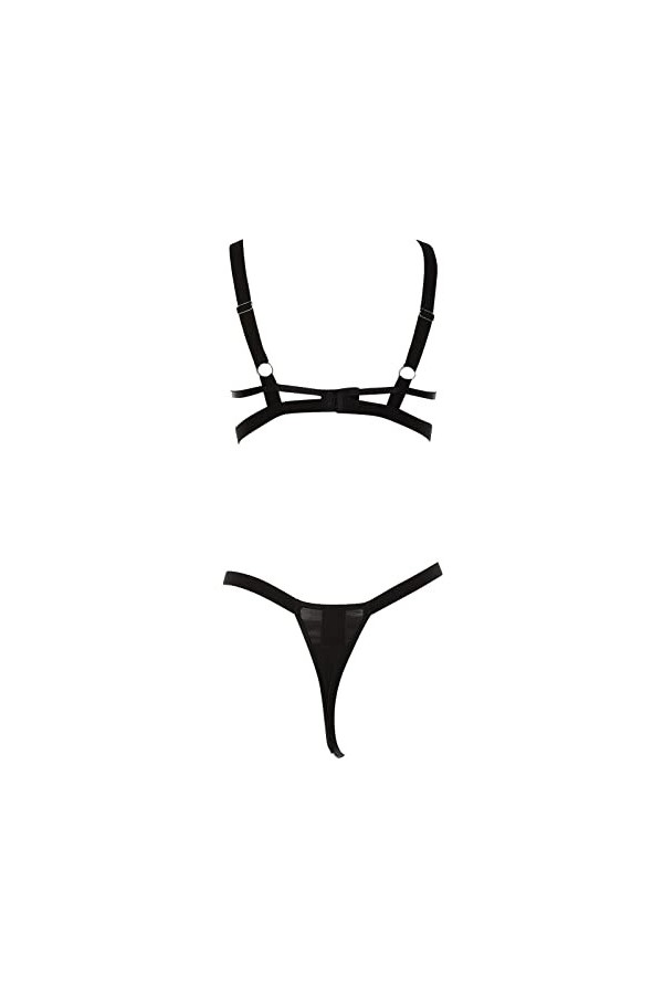 liaddkv Costume de cosplay sexy pour femme - Ensemble de lingerie en dentelle à lanières et culotte de nuit - Corset ventre p