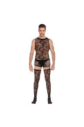Générique Lingerie Homme Sexy Hot Collants Sexy en résille pour Hommes Joggeurs De Flanelle Hommes D, One Size 