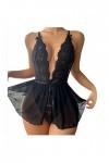liaddkv Sous-vêtements amusants pour femme - Tablier sexy transparent - Sous-vêtements en dentelle - Corset sous la poitrine 
