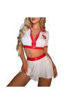 LKRSEEF Tenu Infirmière Érotique Uniforme Femme Sailor Party French Ensemble Halloween Noël Ouverte Sexy Costume Ecoliere Put