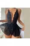liaddkv Sous-vêtements amusants pour femme - Tablier sexy transparent - Sous-vêtements en dentelle - Corset sous la poitrine 