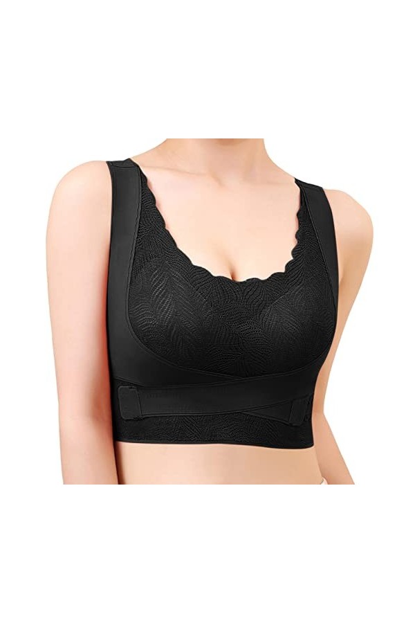 Zannycn Bustiers Soutien-gorge pour femme Le plus confortable du monde pour allaiter et dormir, Noir , L