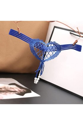 Culotte creuse en forme de cœur sexy pour femme Culotte taille basse perle sexy T Line Sous-vêtement Couple