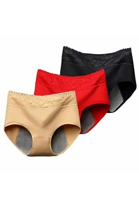 MKIUHNJ Sous-vêtements sexy en maille pour homme - 3 pièces - Sous-vêtements menstruels pour femmes - Culotte en dentelle - C