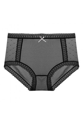 HELLORSOON String Ficelle Femme,Sexy Érotique Transparence Subtile Tendre Culotte en Dentelle Culotte Coton