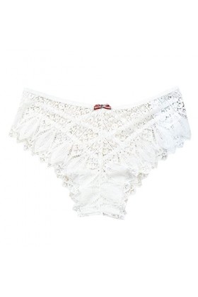 YpingLonk Culottes pour Femmes Crochet Dentelle Dentelle jusquà Culotte Sexy Creux sous-vêtements Lingerie Bonnet G White, 