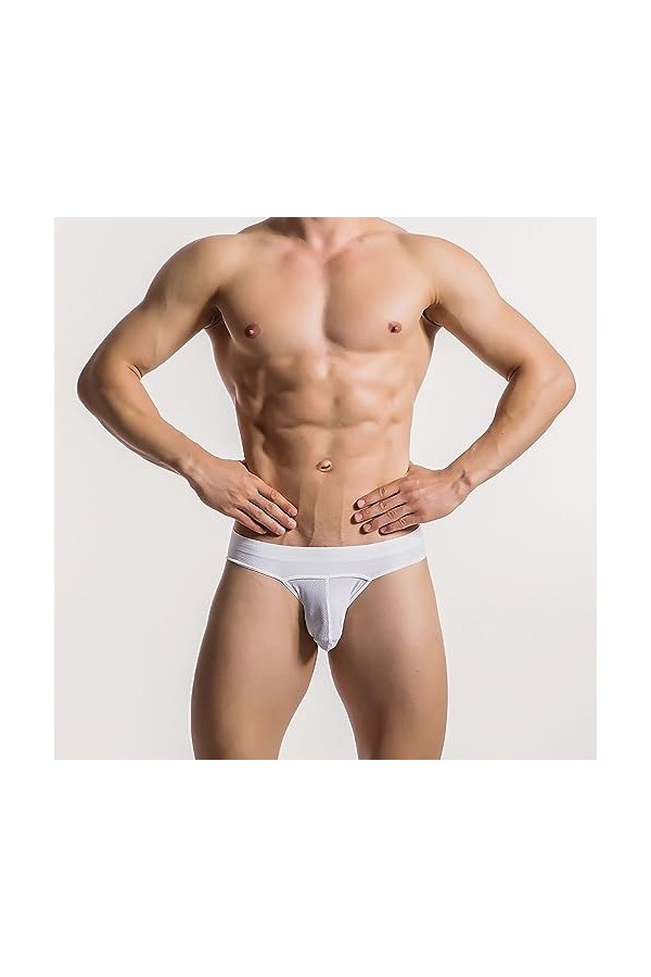 Boxer Homme Maillot de Bain Sexy Briefs Thong Label Underwear sous-vêtement en Coton avec Ceinture Couverte pour Homme sous-v