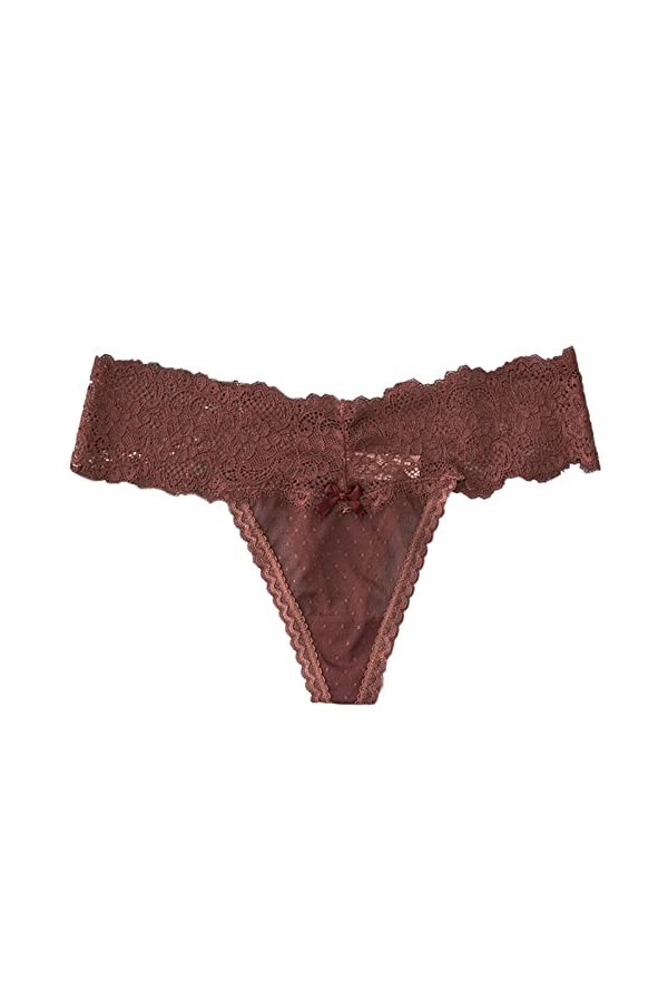 HELLORSOON String Ficelle Femme,Sexy Séduction Ouvertures Provocantes Échancré Culotte en Dentelle Shorty pour Femme