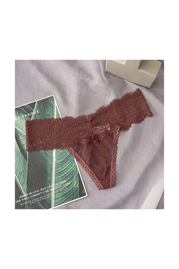 HELLORSOON String Ficelle Femme,Sexy Séduction Ouvertures Provocantes Échancré Culotte en Dentelle Shorty pour Femme