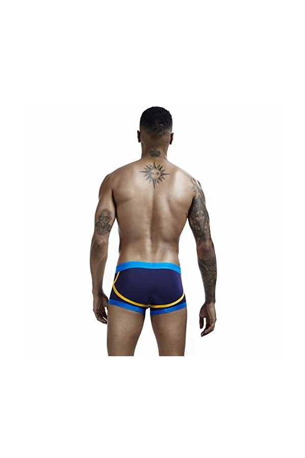 Boxer homme respirant confortable taille basse sexy respirant fonctionnel sous-vêtement homme, bleu, M