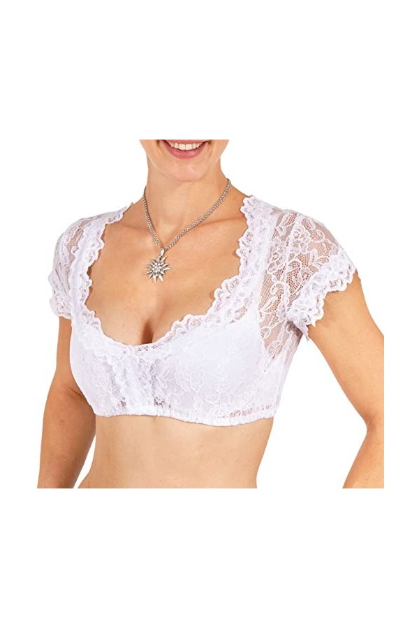 Chemisier Dirndl en dentelle pour femme - Corset pour femme - Bralette Crop Top sexy pour la fête de la bière - Sexy - Soutie