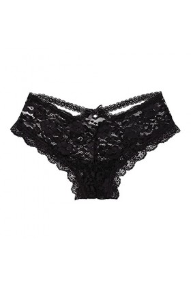 RUITOTP sous-vêtements Sexy pour Les Femmes Lace-up Crochet Culottes Dentelle Hollow Out Culotte Body Cuir