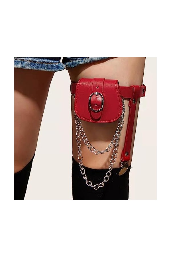 L_Shop Femmes Jambe jarretière Petit Sac à Main Sac à Main Cuisse Harnais avec Clips réglable jarretelle élastique Cuisse Ann
