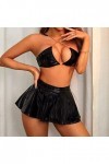 LDadgf Femme Costume avec Une Jupe Ligne, Soutien-Gorge Mignon Chaîne Strap Sous-Vêtements Sexy Lingerie Sexy Lingerie Mesh R