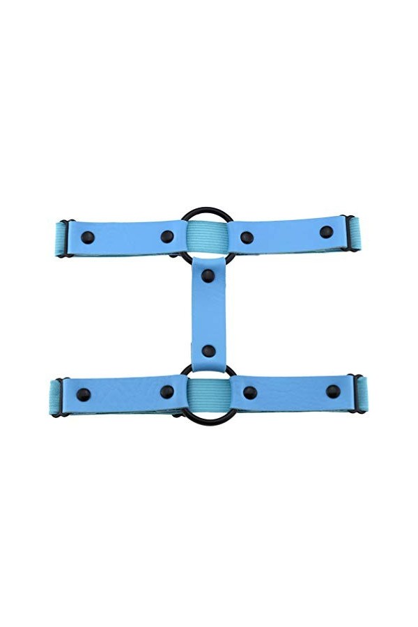 Punk Street Nightclub Bar Sexy PU Cuir Anneau de cheville Double Rangée Jarretière pour Cosplay Femmes et Filles, Cercle noi