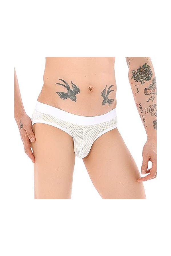 Slips pour Hommes Culottes à Grille Sexy pour Hommes Slips de Ceinture Arc-en- sous-vêtements Amusants Costume Sexy
