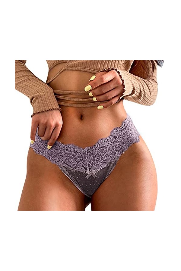 HELLORSOON Brassière Allaitement Fleur Dentelle Transparent Femmes sous-Vêtements String Sexy Évider Culotte Traceless Voir