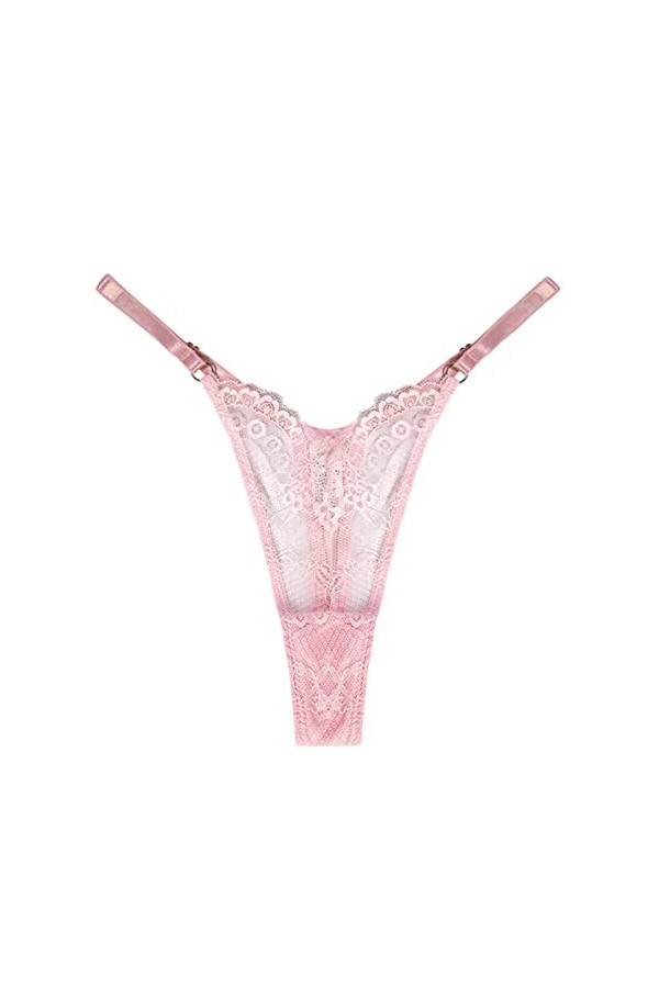 HELLORSOON String Ficelle Femme,Sexy Transparent Maille Transparente Romantique Body Lingerie Shorty pour Femme
