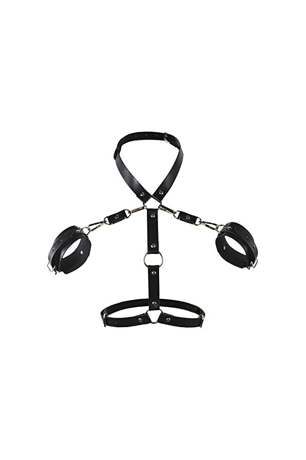 Détail Femmes Punk PU Cuir Anneau lié Cuisse jarretière Sexy Lingeries jarretière Jambe Harnais pour Les Femmes Rangement Lin