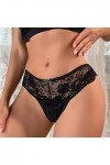 Générique Culotte Femme Taille Haute String Sexy Dentelle Tanga sans Couture Culottes Basse Transparent Thongs Slips Panti T-
