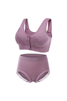 Xbemkste Ensemble soutien-gorge de sport, débardeur confortable pour femme, taille moyenne et haute, avec bouton avant, respi