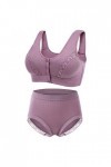 Xbemkste Ensemble soutien-gorge de sport, débardeur confortable pour femme, taille moyenne et haute, avec bouton avant, respi