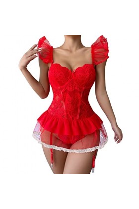 Lingerie sexy et tendance pour femme avec petite poitrine et grand anneau en acier, froncé avec rembourrage de poitrine, sous