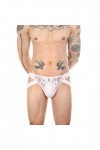 Sulifor String Respirant en Dentelle pour Hommes Double Ding Briefs Taille Basse Sexy sous-vêtements Sexy Robe Grande Taille 