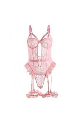 YWSTYllelty Valentin Sexy sous-vêtements Sexy en Dentelle pour Femmes Costume Combinaison Sexy Combinaison en Dentelle sous-v