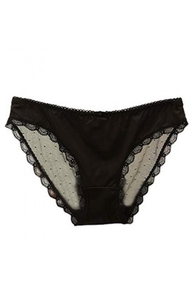 HELLORSOON String Ficelle Femme Doux Sexy Lace Dentelle Échancré String Ouvert Séduction Résille Volants sous-vêtements Culot