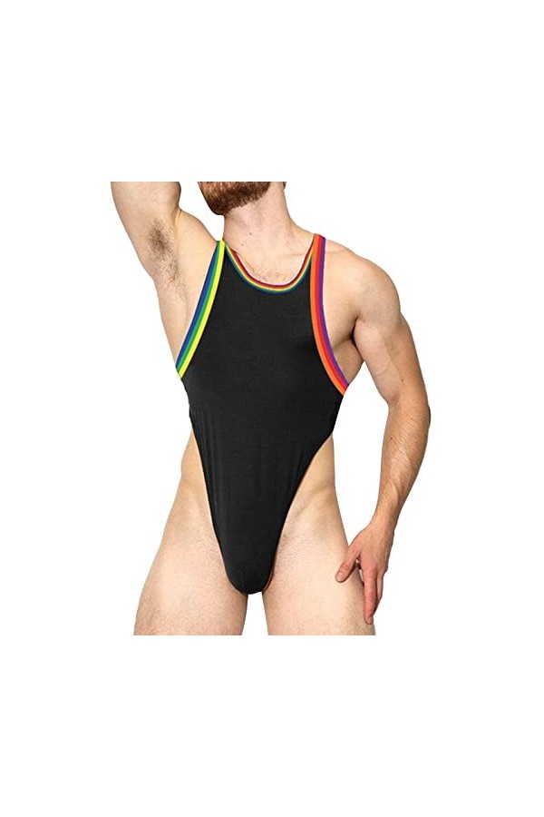 Générique Lingerie Homme Sexy Hot Combinaison de boîte de Nuit Sexy pour Hommes Combinaison en Forme de T en Forme de chaîne 