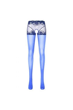 UOWEG Collants sans Entrejambe Brillants à lhuile pour Femmes Collants Extensibles Lingerie de Sport Sexy Lingerie Combinais