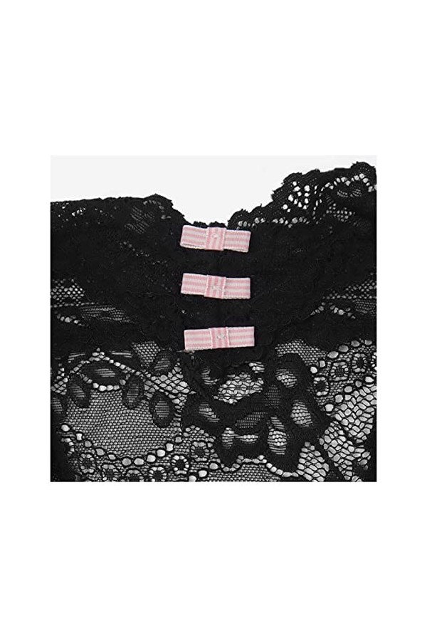 HELLORSOON String Ficelle Femme Doux Sexy Lace Dentelle Échancré String Ouvert Charmant Dentelle Coquine Body Lingerie sous-v