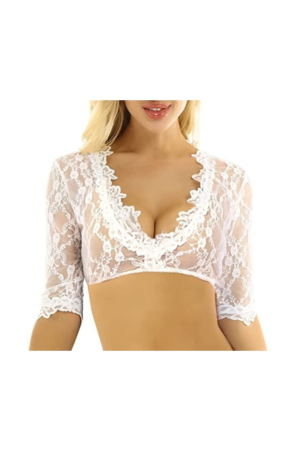 HERSIL Lingerie sexy pour femme - Lingerie sexy - Dos nu - Lingerie sexy - Dos nu - Lingerie sexy - Pour cosplay, Blanc., S