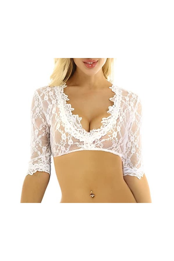 HERSIL Lingerie sexy pour femme - Lingerie sexy - Dos nu - Lingerie sexy - Dos nu - Lingerie sexy - Pour cosplay, Blanc., S