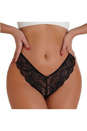 HELLORSOON String pour Femme,Sexy Body Ficelles Charmantes Style Romantique Culotte en Dentelle Tanga pour Femme