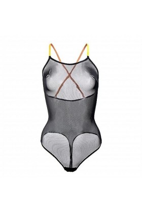 Sexy Femme Lingerie Nuisette Sexy Sexy Bicolore Dentelle Combinaison Sexy Lingerie Body Femme, Noir , XXL