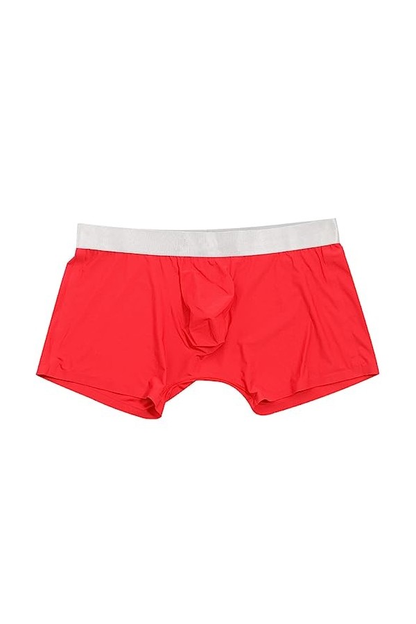 Yorggvel Sous-vêtements sans coutures pour homme - Sous-vêtements solides - Sexy - Sous-vêtements fins et respirants, rouge, 