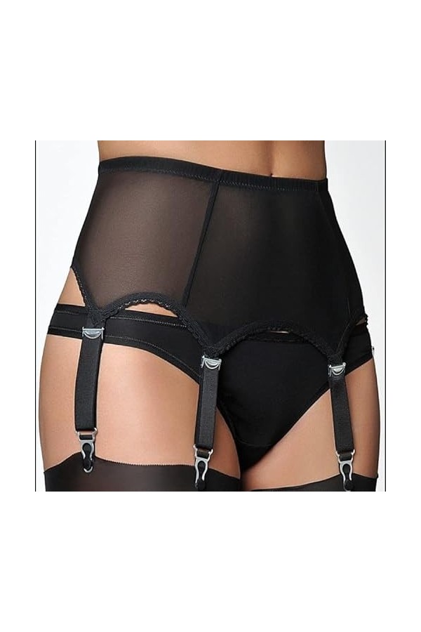 HOTSO Femme Porte-jarretelles Sexy Guepiere Porte Jartelle Sexy Ensemble Porte Jartelle Dentelle Grande Taille Haute Noir Bas