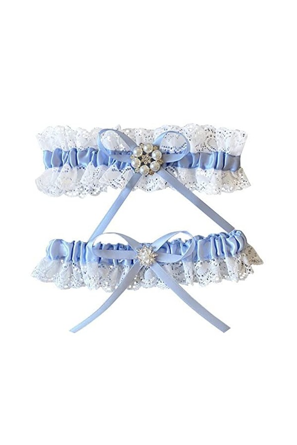 2 Pieces Jarretière de Mariée, Élastique Jarretière Mariée, Jarretière Mariage Bleu, Arretière De Mariage, Cadeau de Mariage 