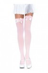 Leg Avenue - Nylon Thigh Highs With Bow, Taille Unique Rose Clair 