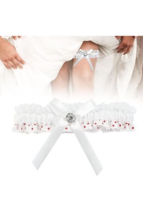 DURANTEY Jarretière de mariée Jarretière de mariée de mariage avec jarretière de dentelle à pois rouges Jarretières de mariag