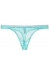 Yomie Culotte Ultra-Fine pour Hommes en Dentelle Transparente Douce Sexy String,XL,Light bleu