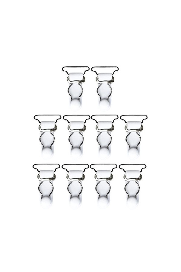 Sharplace 10 Pcs Set Porte Jarretelles Clips pour Femmes Leg Punk Goth Cuisse Jarretelles Bas Ceinture, blanc, 26mm