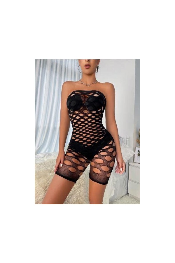 SKFLABOOF Résille Tenue Femme Ouvert Perspective Pyjama Bodydoll Pute Luxe Combinaison Erothique Bodysuit Transparent Lingeri