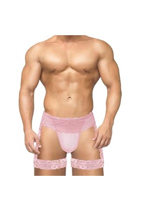 LKRSEEF Corset Culotte Gay Bretelle Erotique Tenue Sissy Transparent Chic Shorty Cosplay Bondage Mini sous Vetement Travesti 