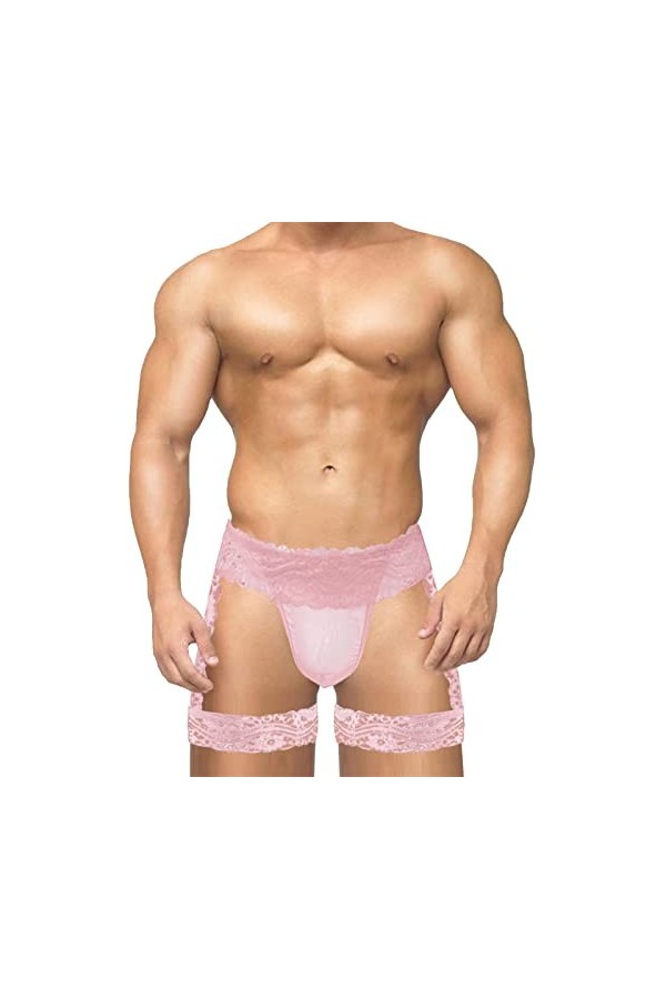 LKRSEEF Corset Culotte Gay Bretelle Erotique Tenue Sissy Transparent Chic Shorty Cosplay Bondage Mini sous Vetement Travesti 