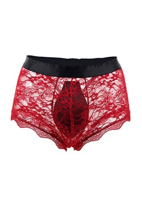 LKRSEEF Cosplay String Gay Erotique Transparent Tenue Coquin Travesti Sexy Hot Lingerie Corset Bondage Ouvert Slip Bretelle M